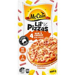 McCain Lil Pizzas Snacks Ham & Cheese 4pk 400g
