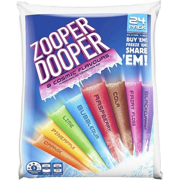 Zooper Dooper Water Ice Mixed 24pk