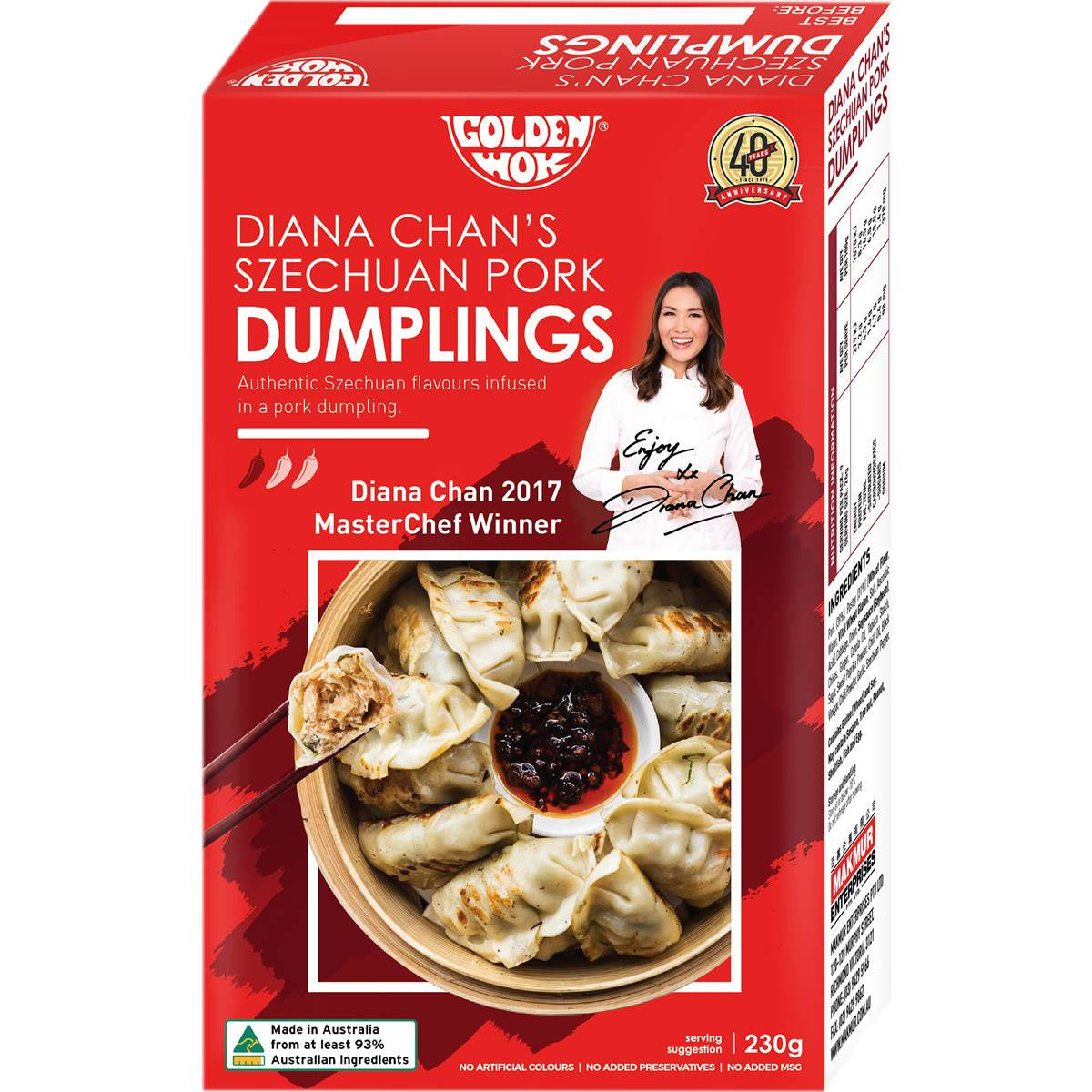 Golden Wok Diana Chan Szechuan Peppered Pork Dumpling 230g