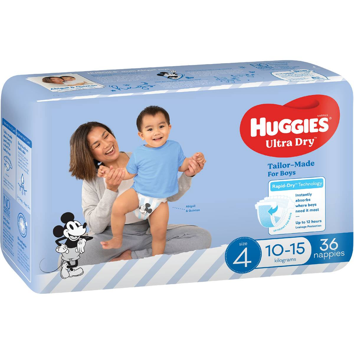 Huggies Ultra Dry Nappies for Boys Size 4 36pk