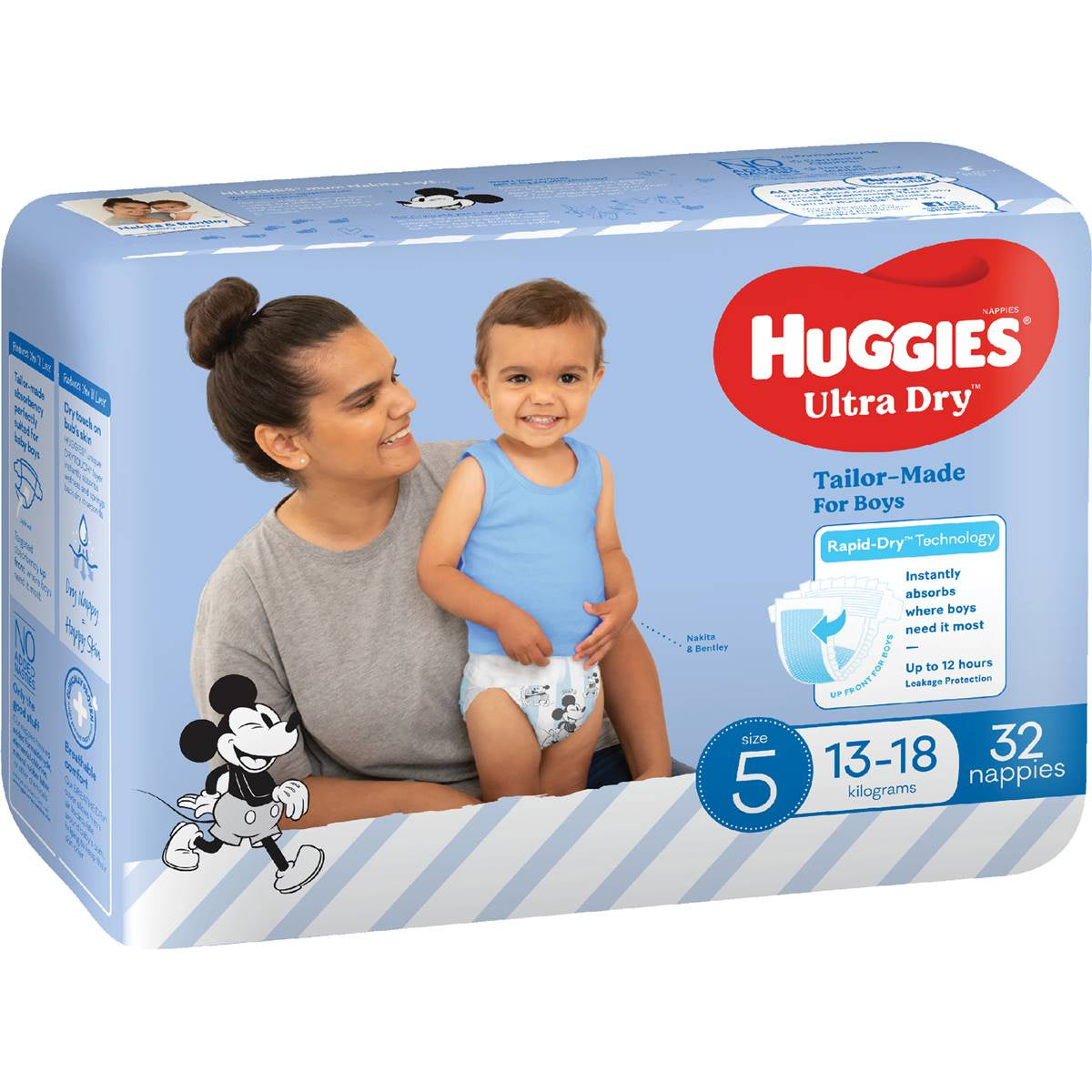 Huggies Ultra Dry Nappies for Boys Size 5 32pk