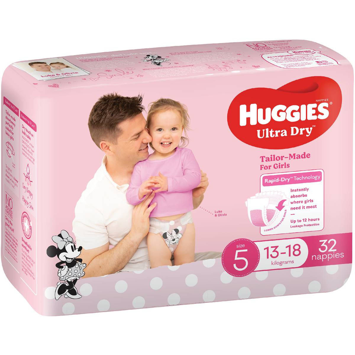 Huggies Ultra Dry Nappies for Girls Size 5 32pk