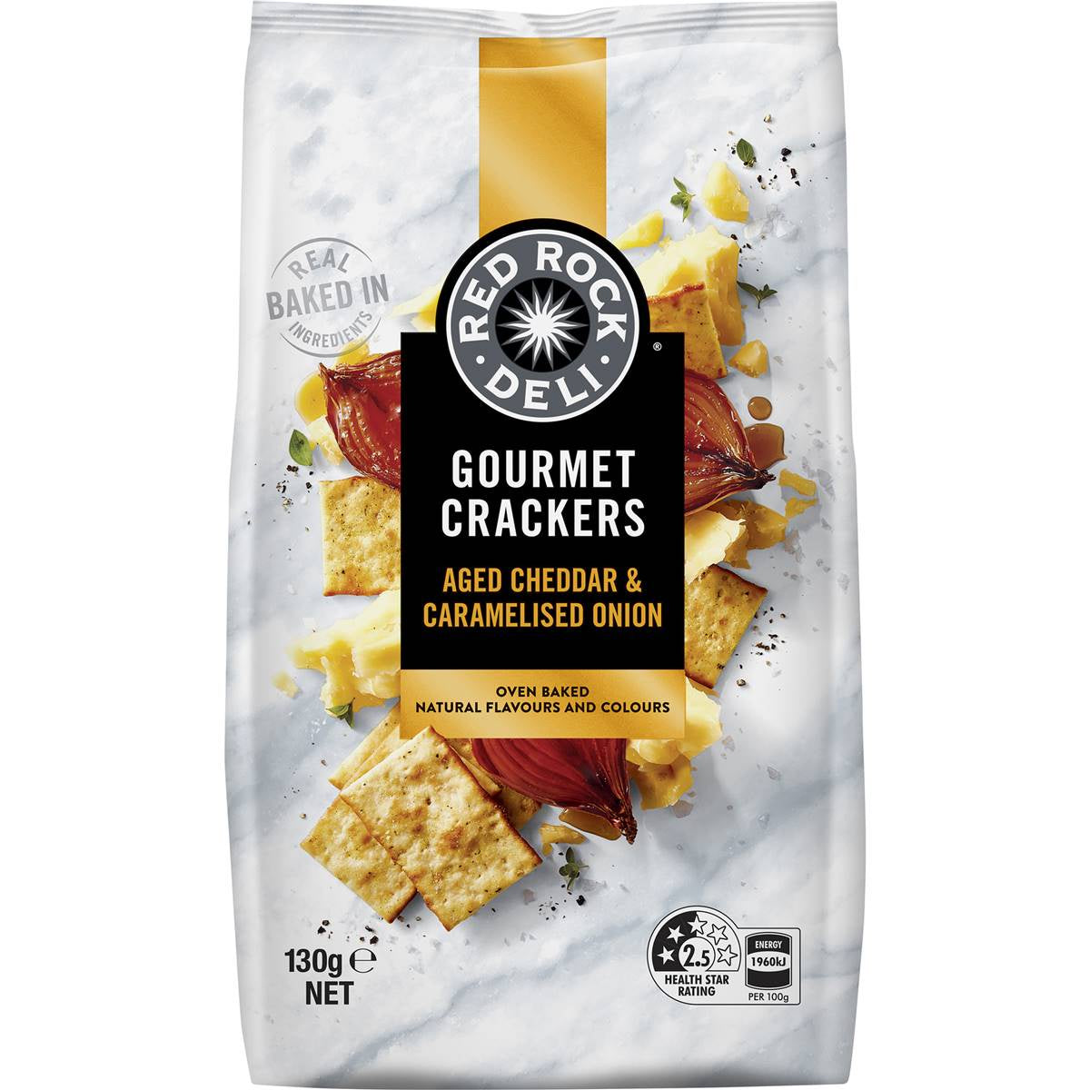 Red Rock Deli Gourmet Crackers Aged Cheddar & Caramelised Onion