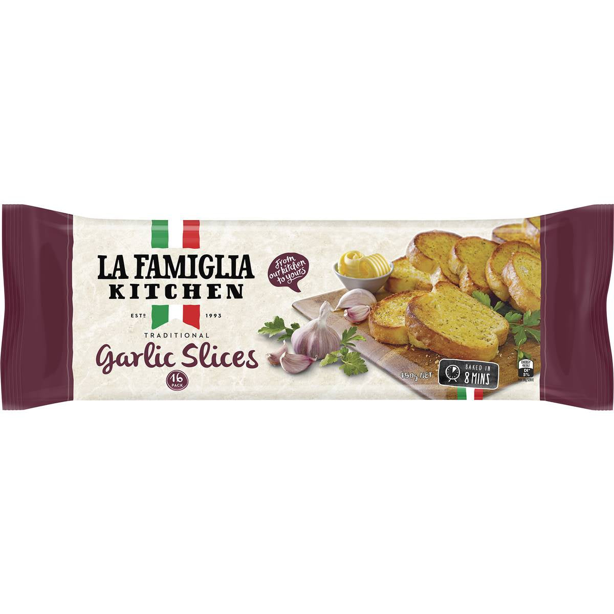 La Famiglia Garlic Bread Entertainer Slices 450g