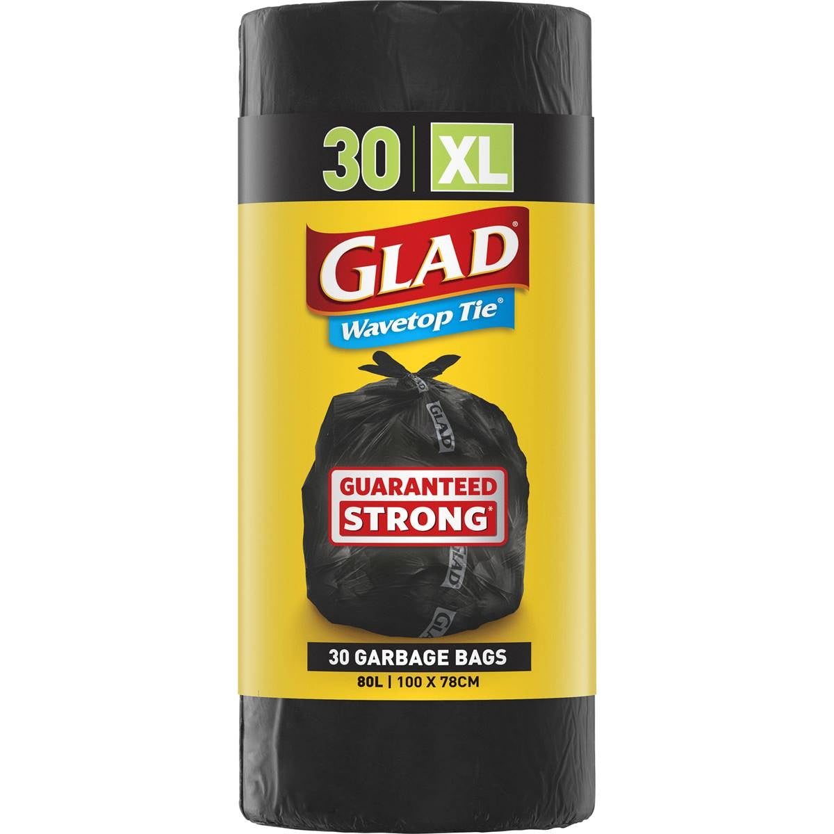 Glad Garbage Bag Wavetop Tie XL 30pk