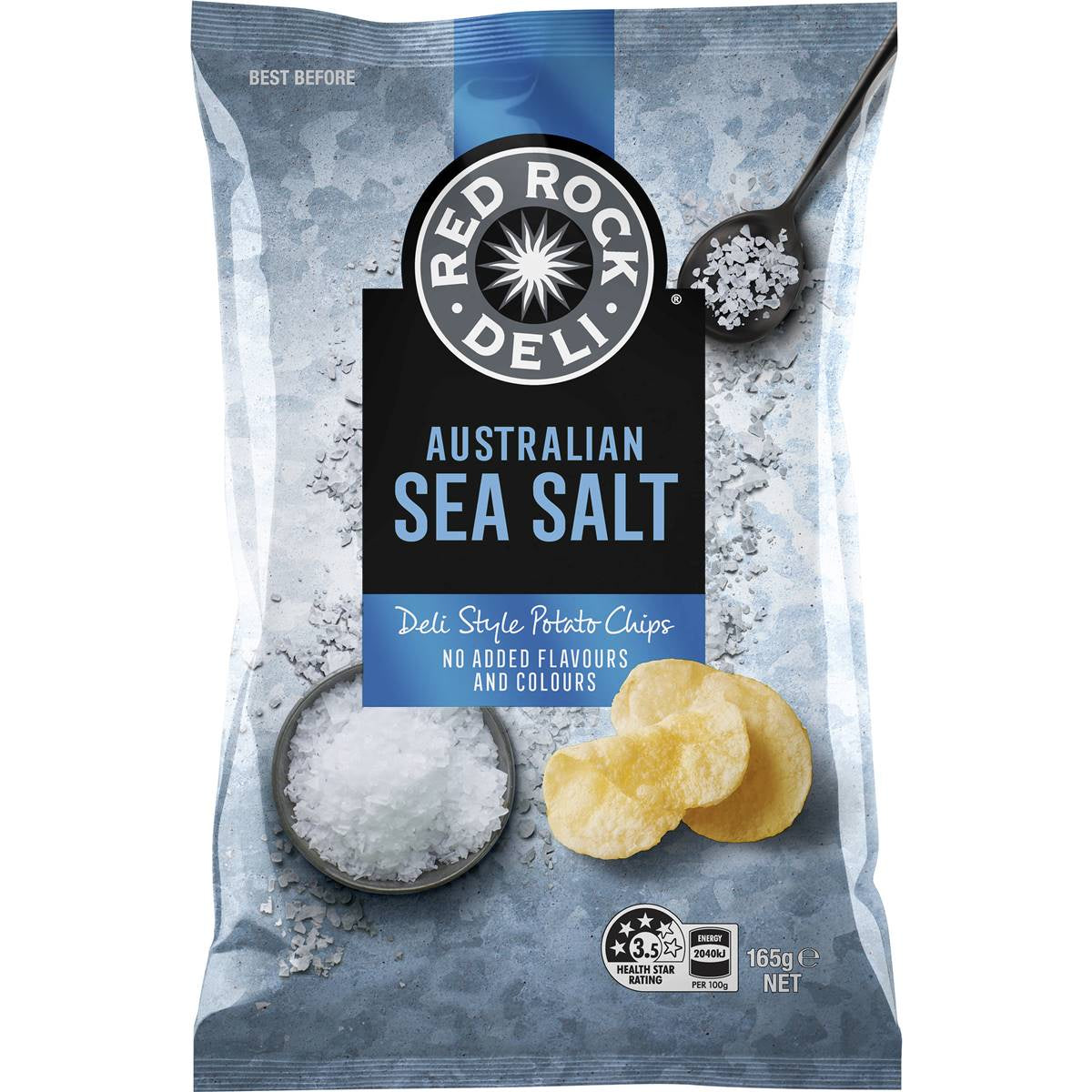 Red Rock Deli Potato Chips Sea Salt 165g