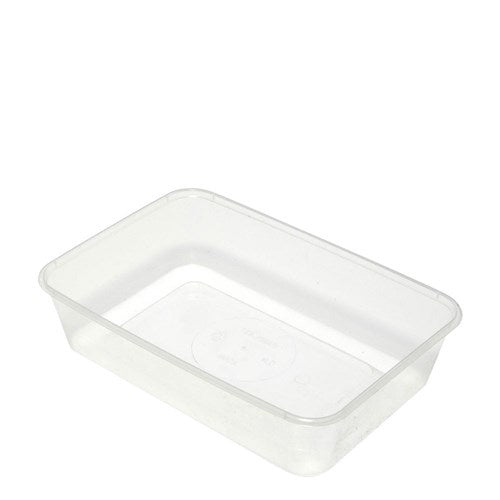 Rectangle Plastic Container & Lid 500ml 25pk