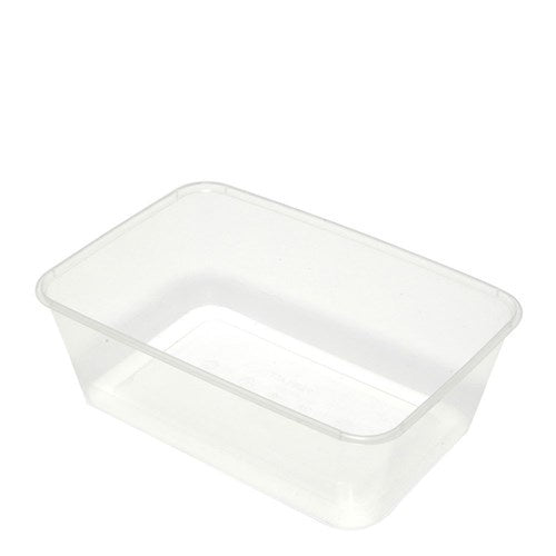 Rectangle Plastic Container & Lid 750ml 25pk