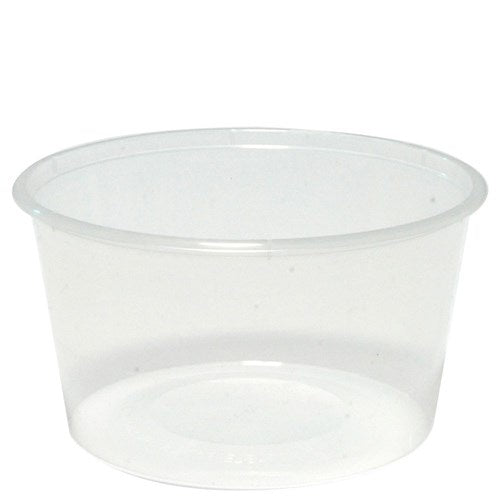 Round Plastic Container & Lid 450ml 25pk