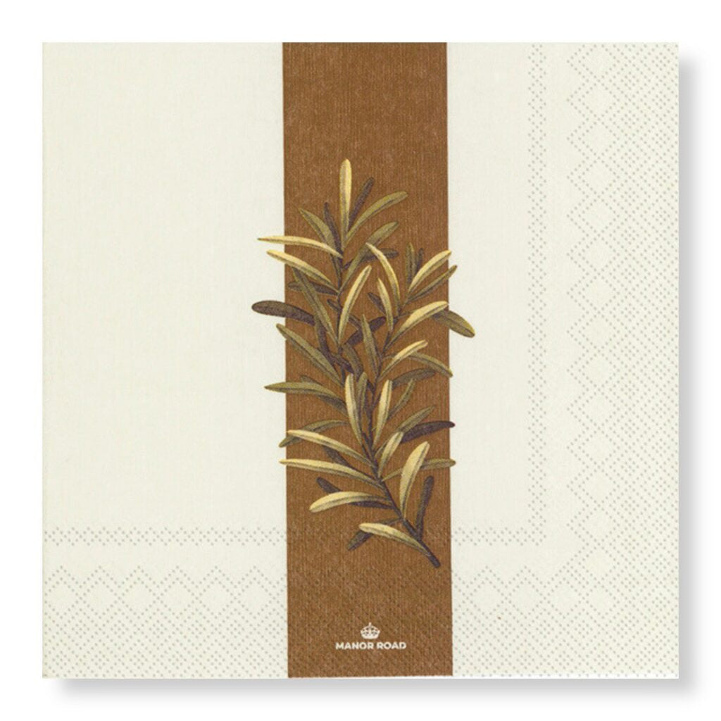 Rustic Rosemary Napkins Cocktail 20pk