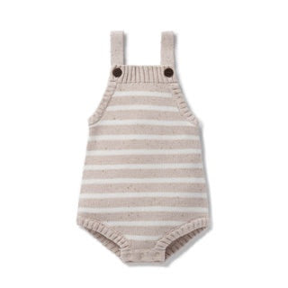 Oat Fleck Stripe Knit Romper