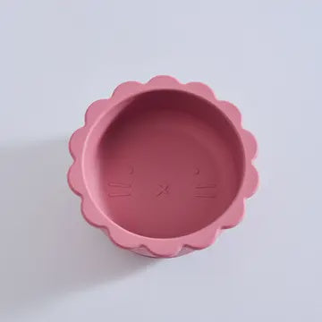 Milk Addict Silicone Lion Bowl | Dusty Rose