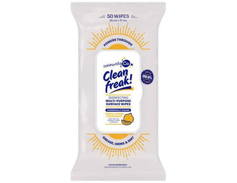 Clean Freak Multi-Purpose Disinfecting Wipes 50pk