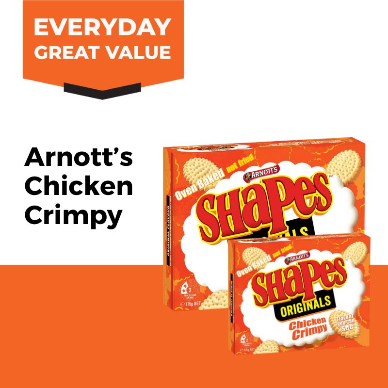 Arnott's Shapes Biscuits Chicken Crimpy 175g