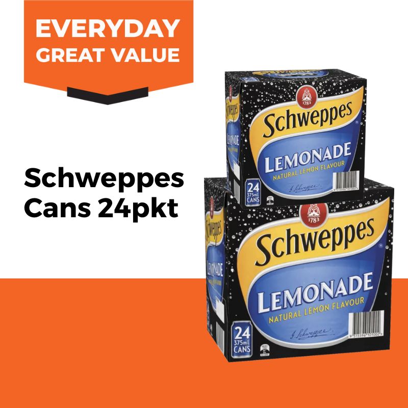 Schweppes Lemonade Cans 375mL 24pk