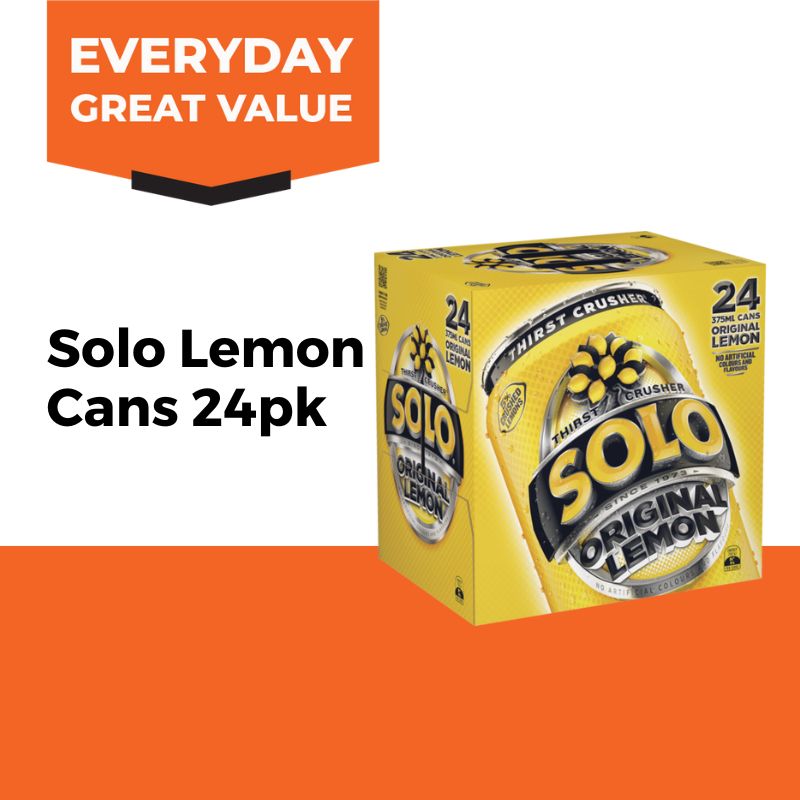 Solo Lemon Cans 375mL 24pk