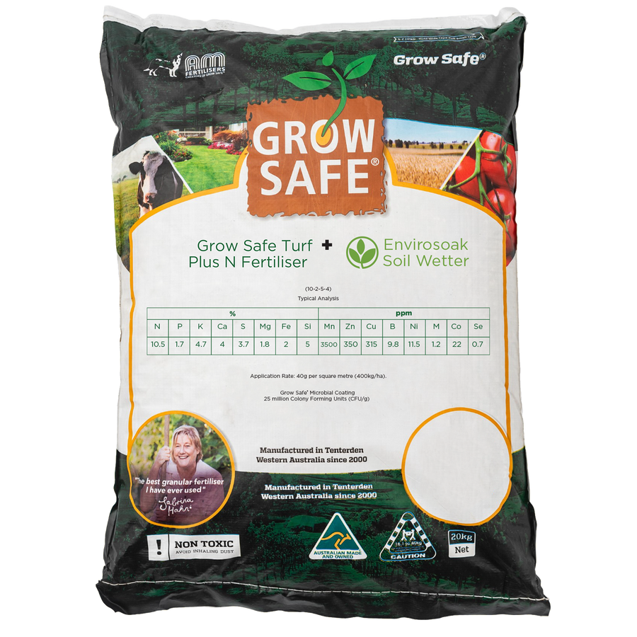 Growsafe All Season Turf Fertiliser with Envirosoak Soil Wetter 25kg