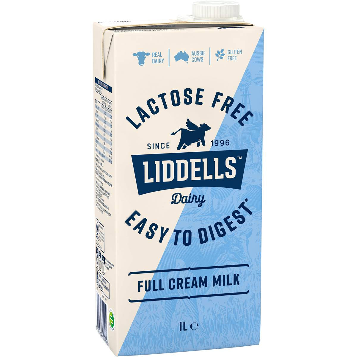 Liddell's Lactose Free Full Cream Milk UHT 1L