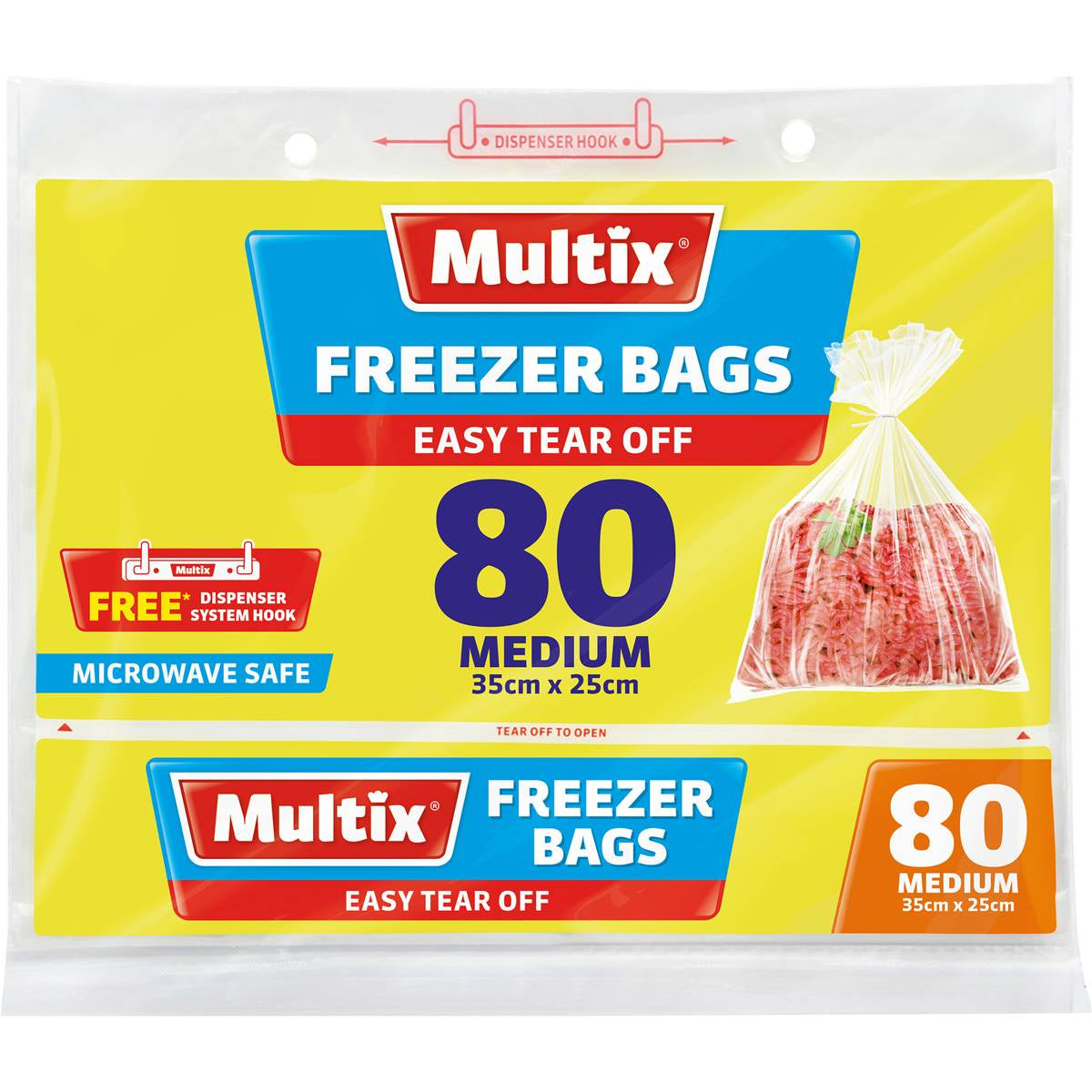 Multix Freezer Bags Tear Off Medium 80pk