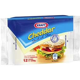 Kraft Cheddar Cheese Sandwich Slices  12pk