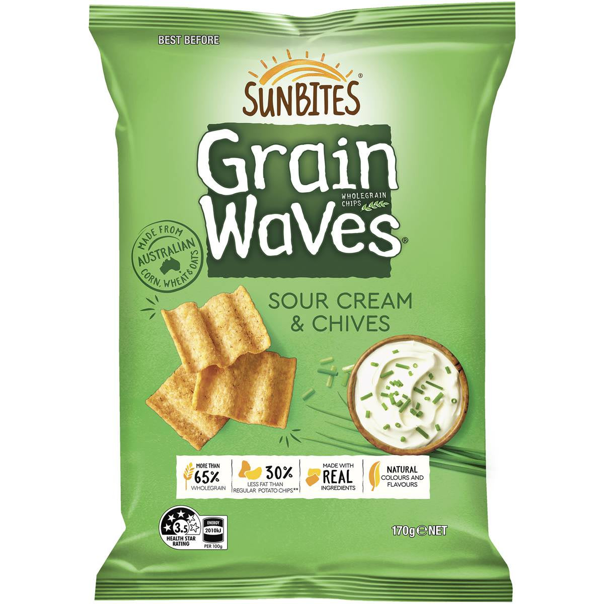 Sunbites Grainwaves Sour Cream & Chives 170g