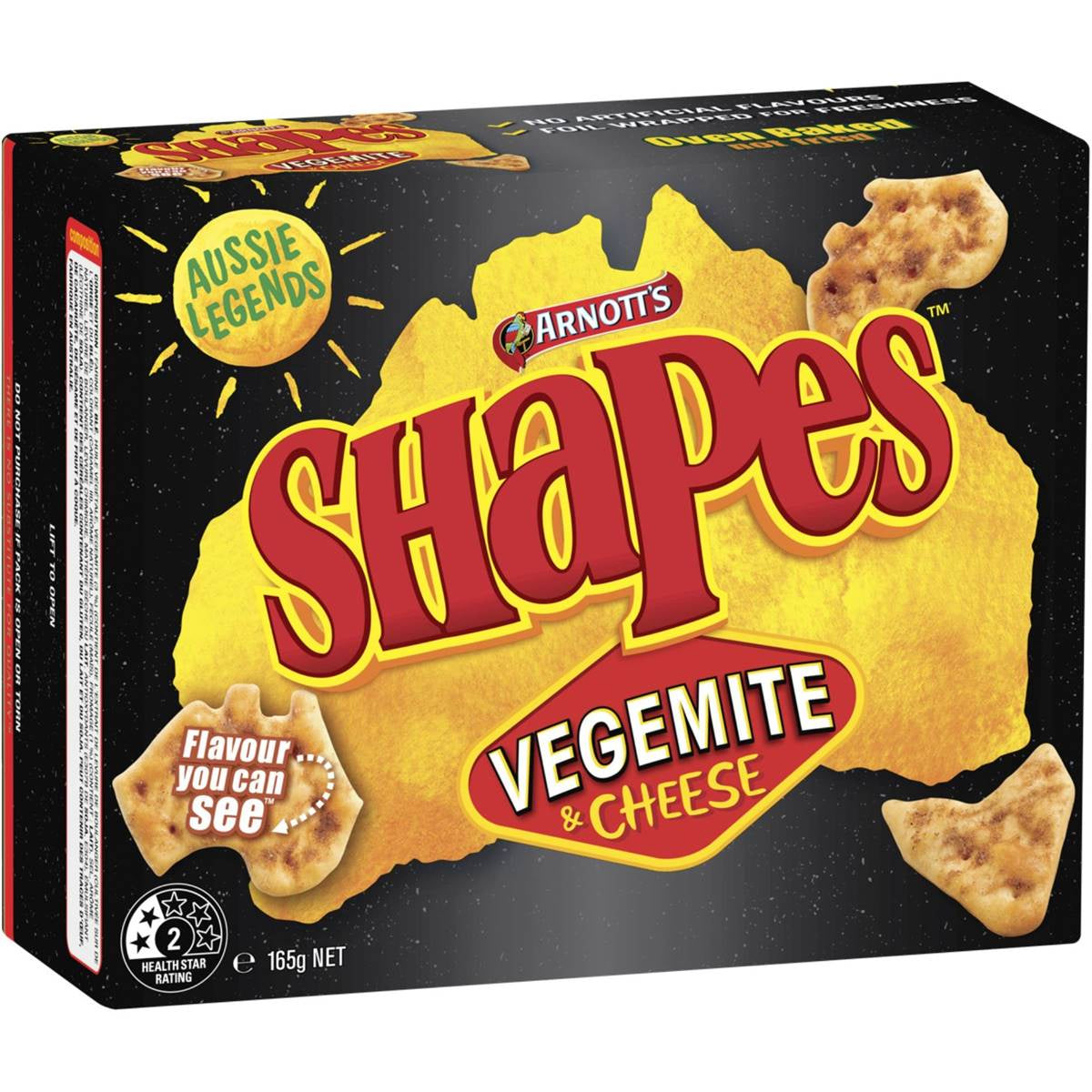 Arnott's Shapes Biscuits Vegemite & Cheese 165g