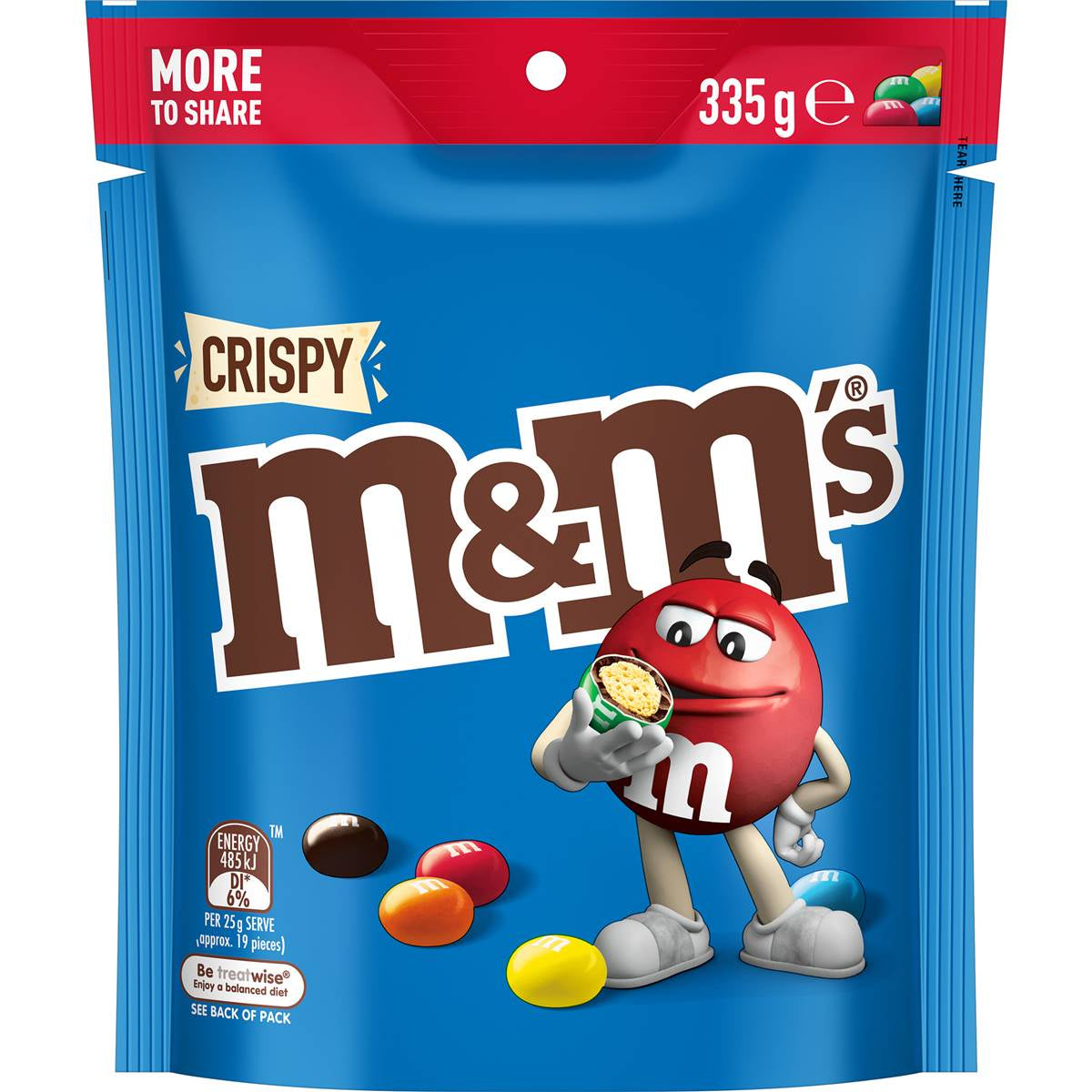 M&M's Crispy Milk Chocolate Share Bag 335g