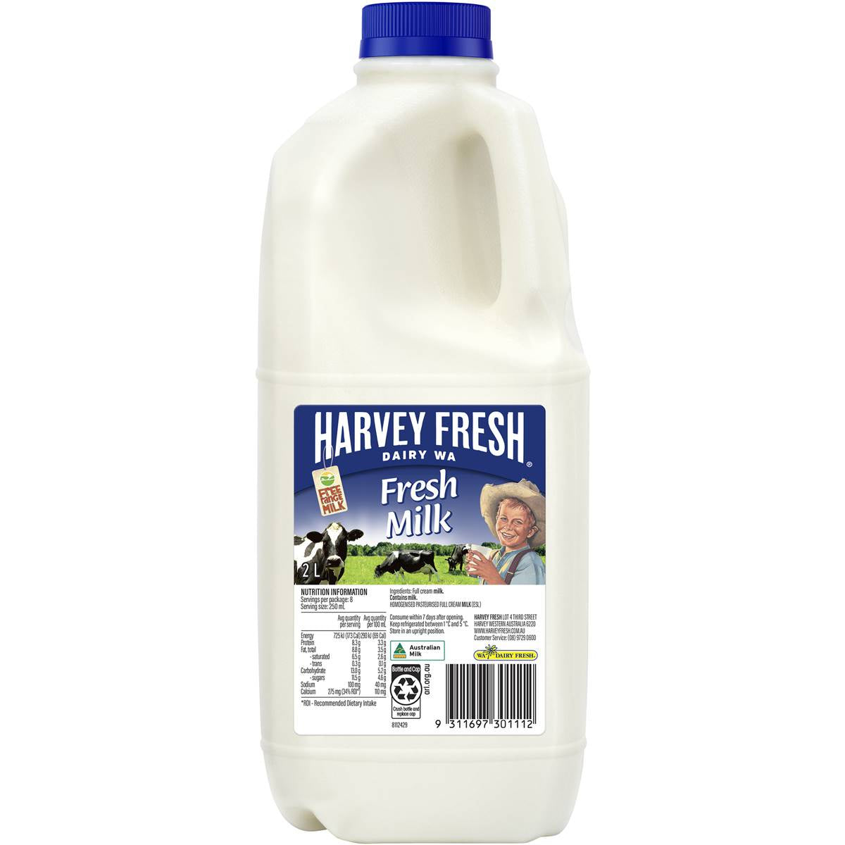 Harvey Fresh Full Cream Milk 2L