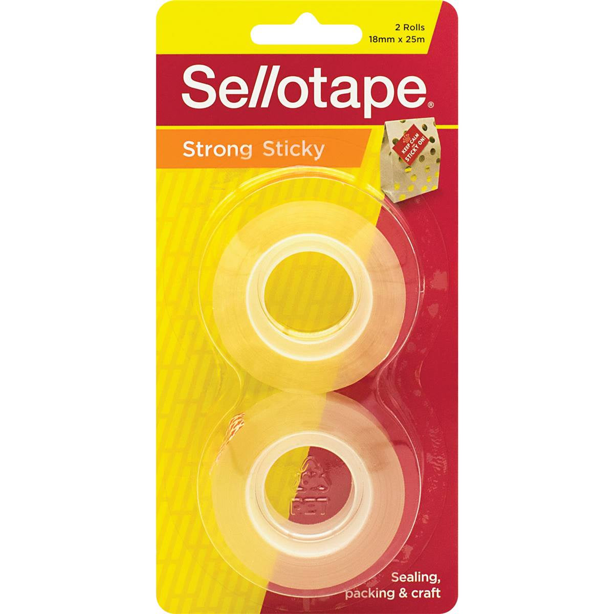 Sellotape Sticky Tape 18mm x 25m Refills 2pk