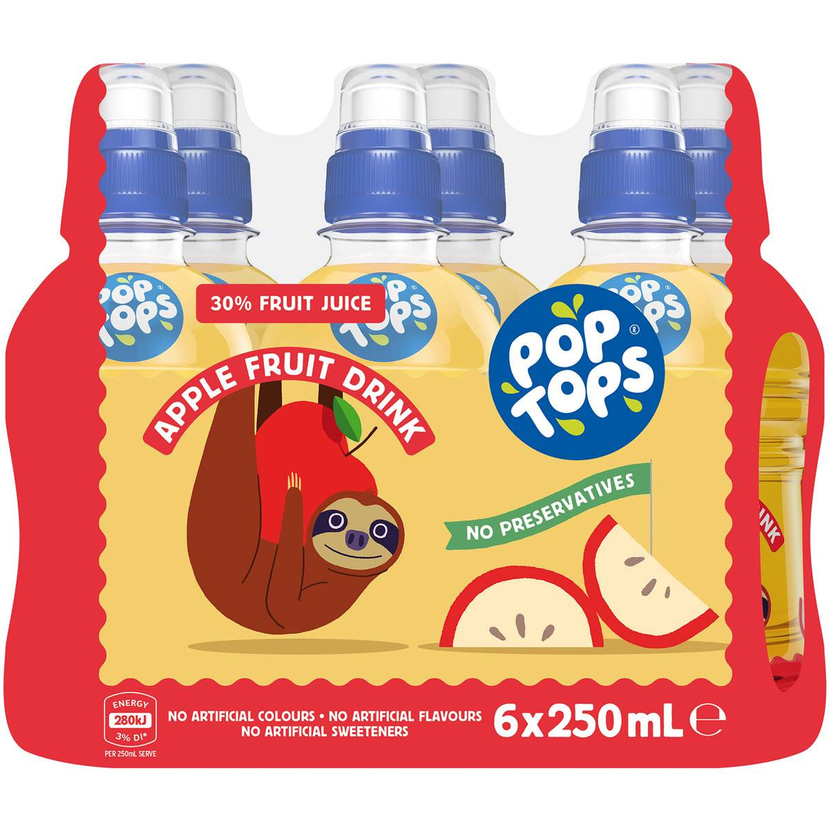 Pop Top Fruit Drink Apple 250mL 6pk