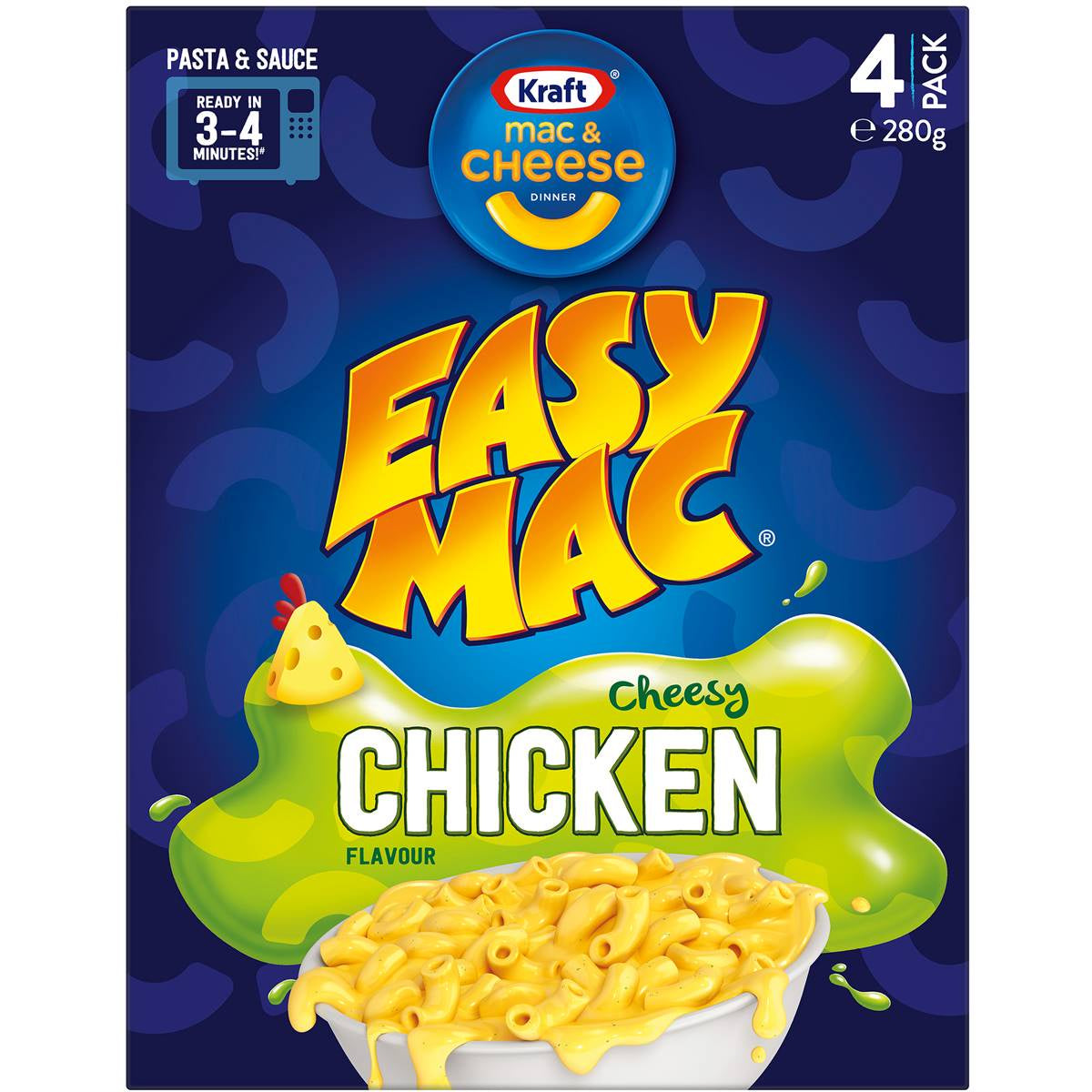 Kraft Easy Mac Cheesy Chicken 4pk 280g