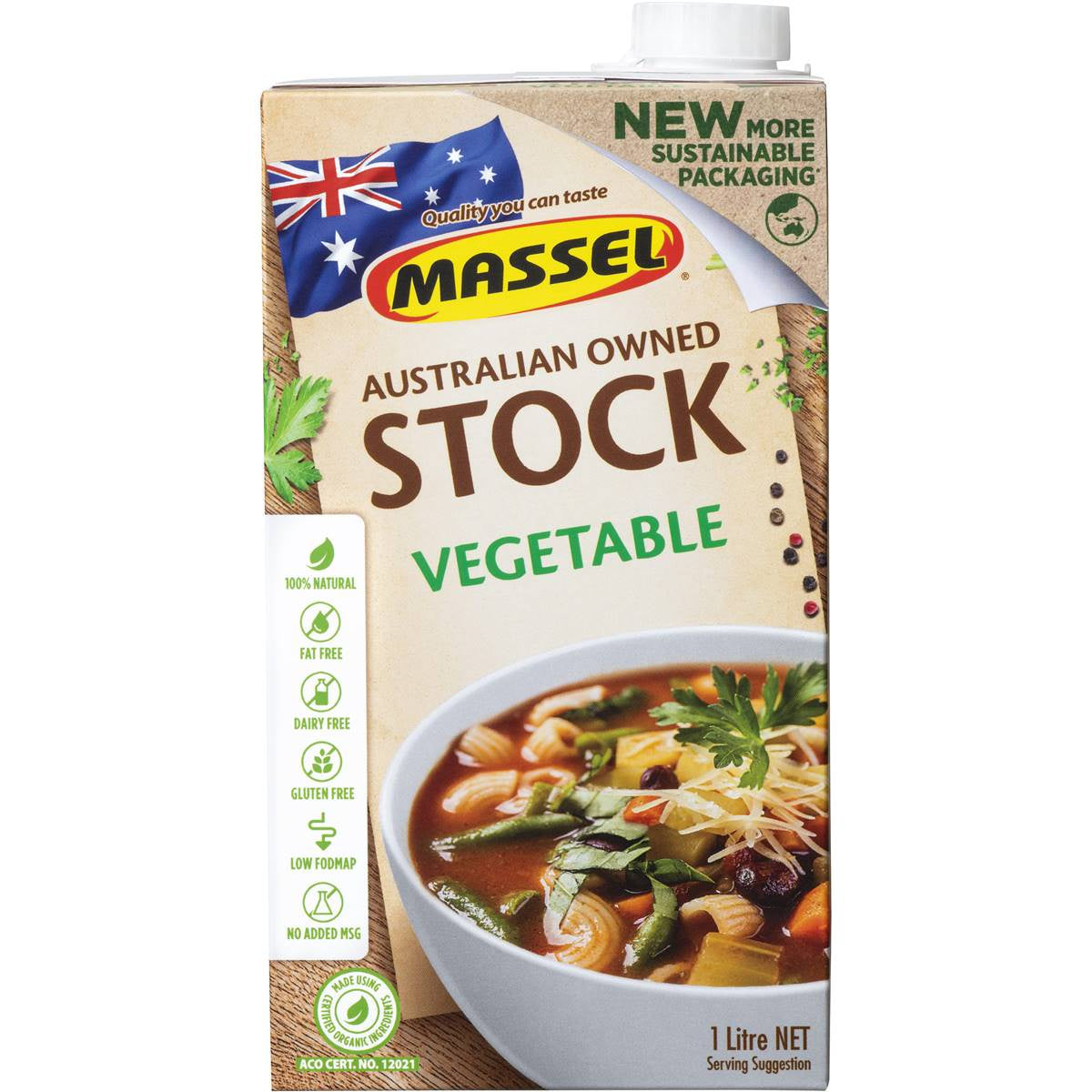 Massel Organic Liquid Stock Vegetable Style 1L