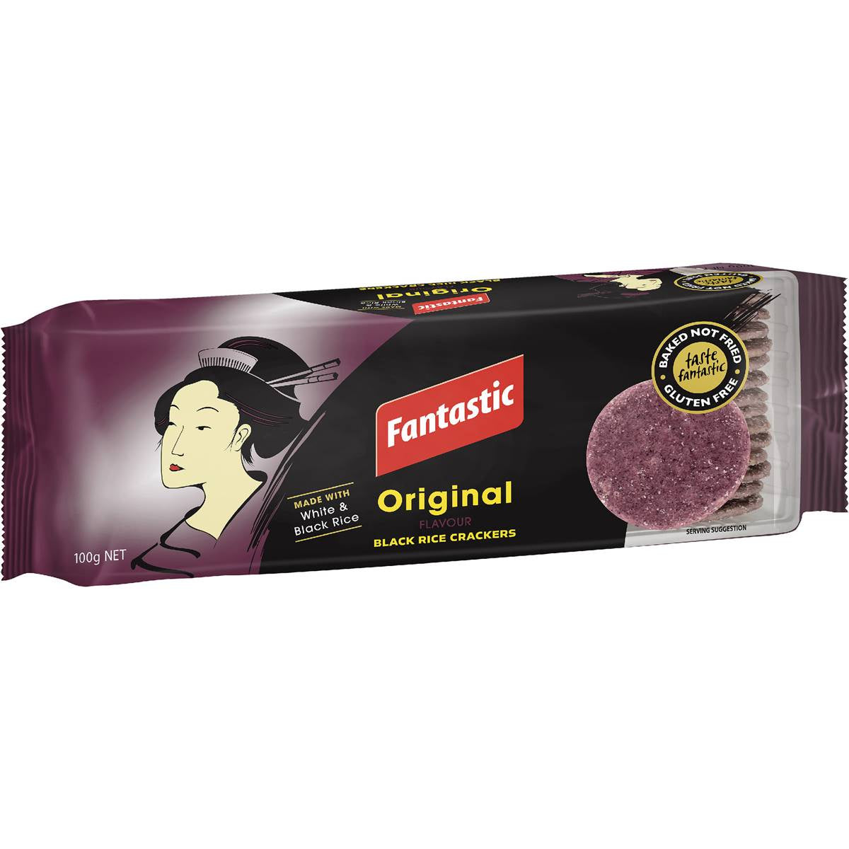 Fantastic Rice Crackers Original Black Rice 100g