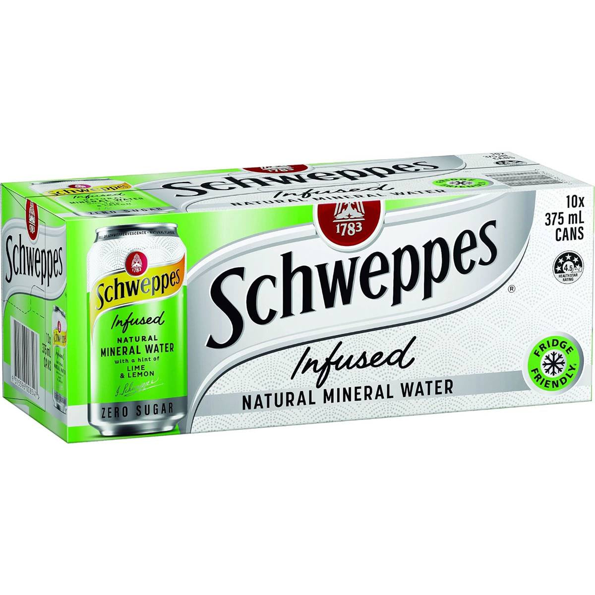 Schweppes Natural Mineral Water with a hint of Lime 375ml 10pk