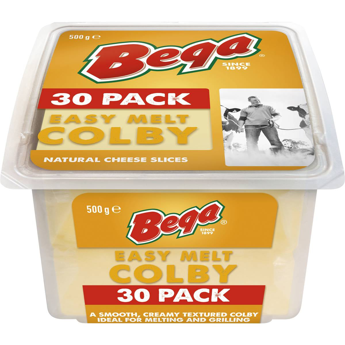 Bega Cheese Slices Colby Easy Melt 30pk 500g