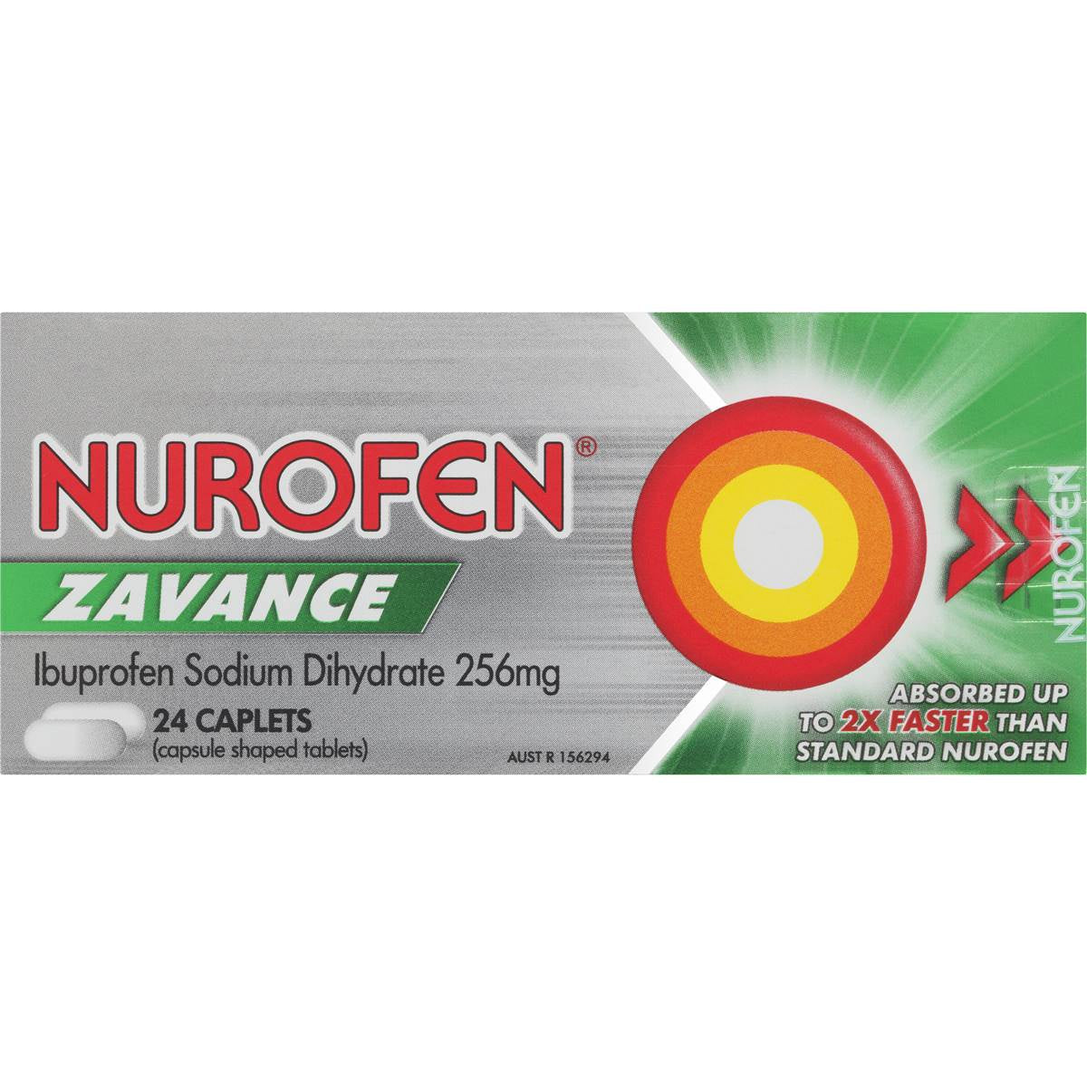 Nurofen Zavance Caplets 256mg Ibuprofen 24pk