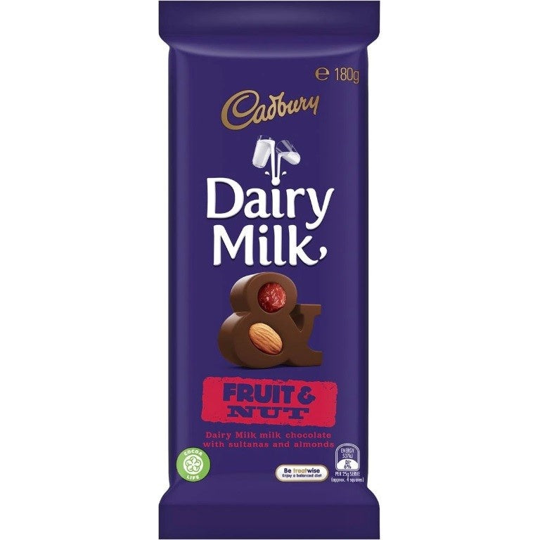 Cadbury Dairy Milk Fruit & Nut 180g