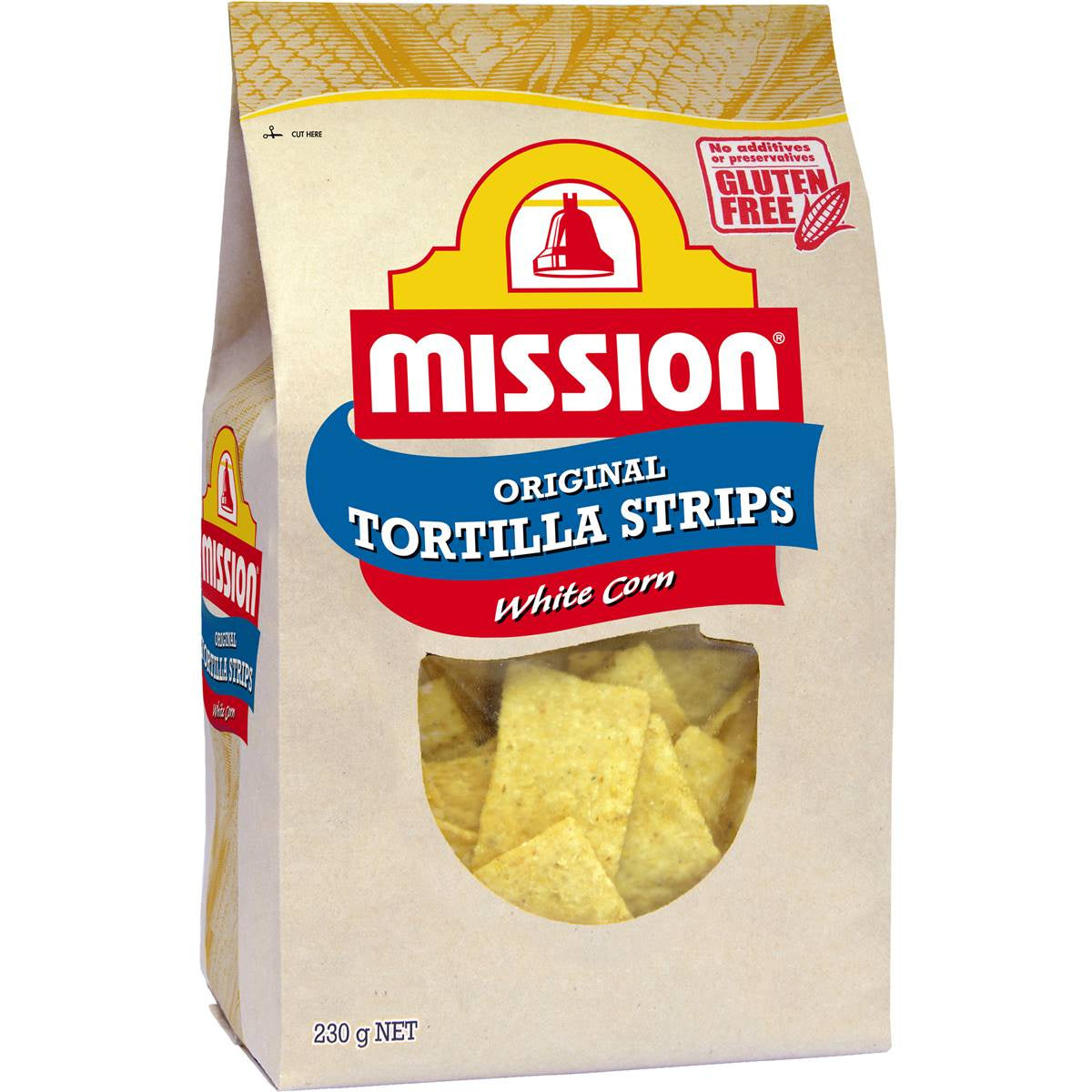 Mission Original Tortilla Strips Yellow Corn 230g