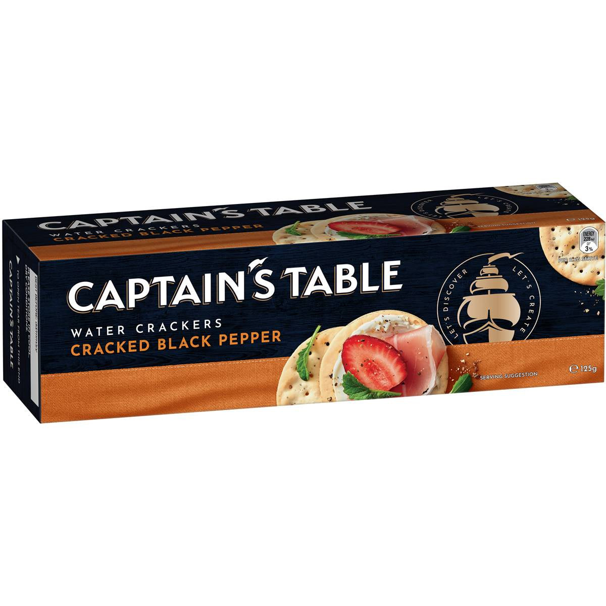 Captains Table Water Crackers Cracked Pepper 125g