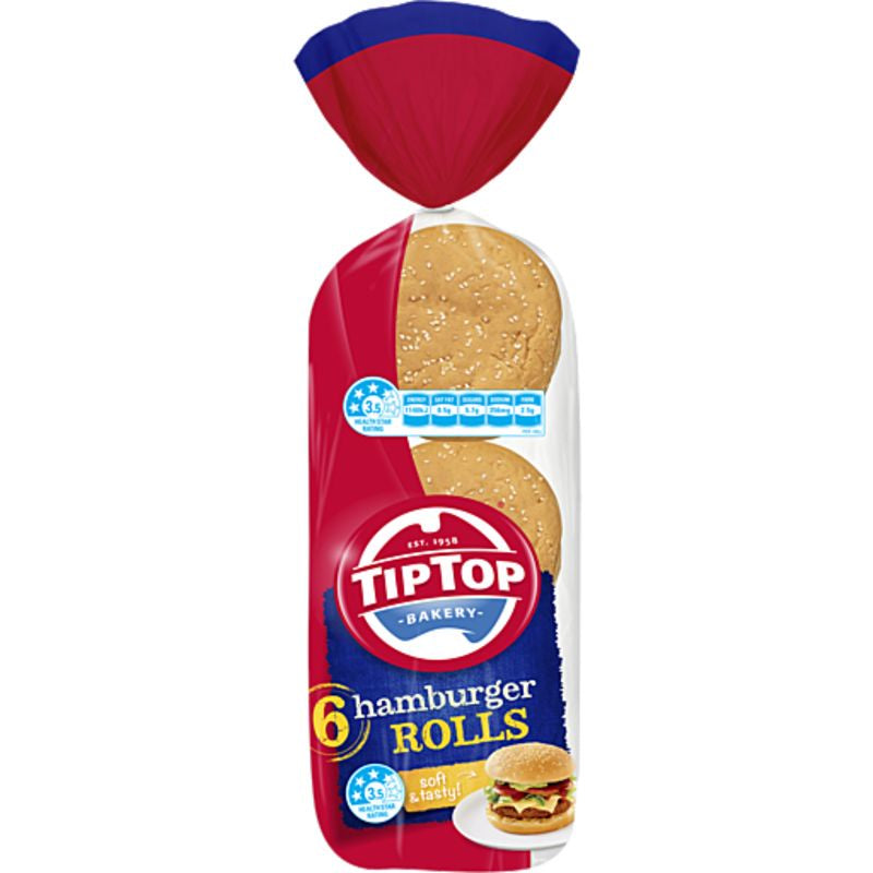 Tip Top Hamburger Rolls 6pk