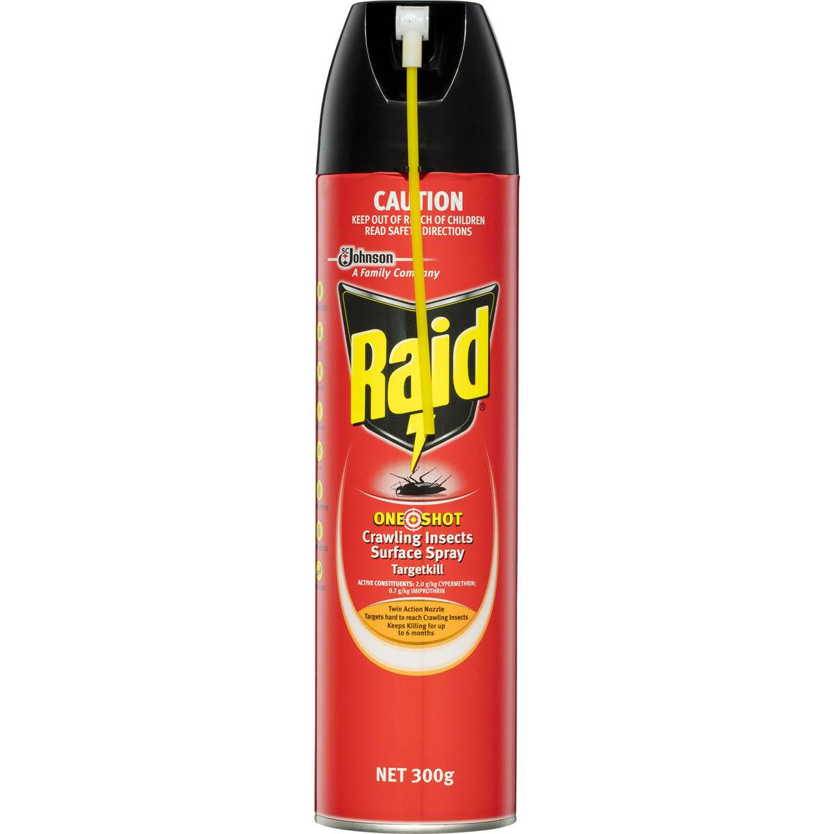 Raid One Shot Pest Surface Crawling Insects Spray Targetkill 300g