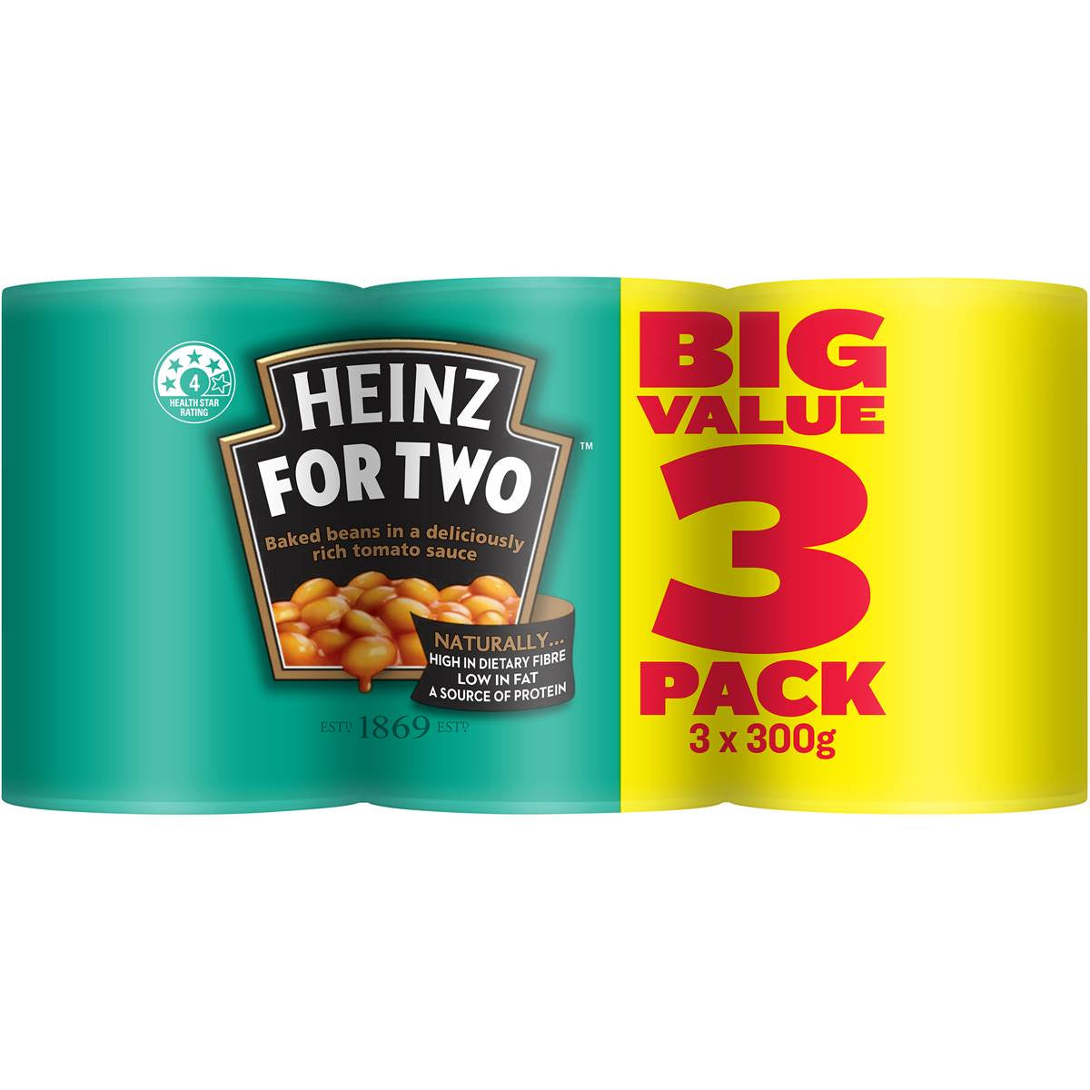 Heinz Baked Beans The One for Two 300g 3pk