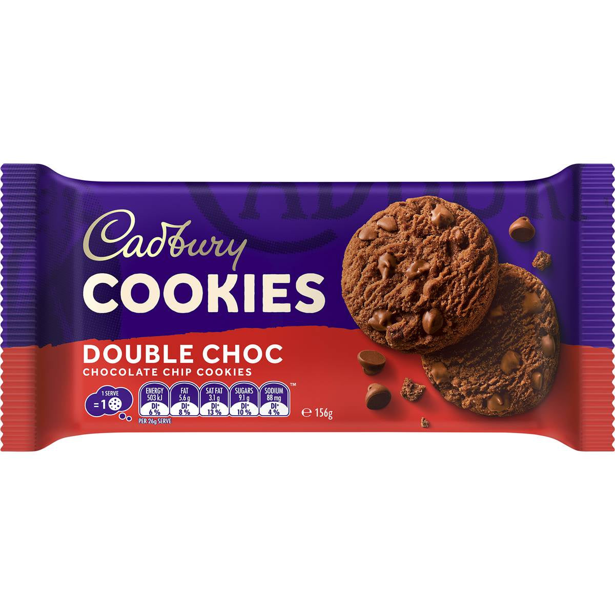 Cadbury Cookies Double Choc 156g