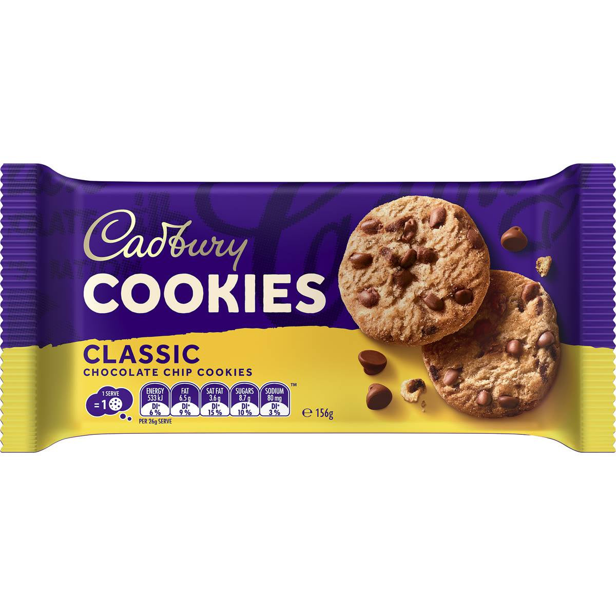 Cadbury Cookies Choc Chip Classic 156g