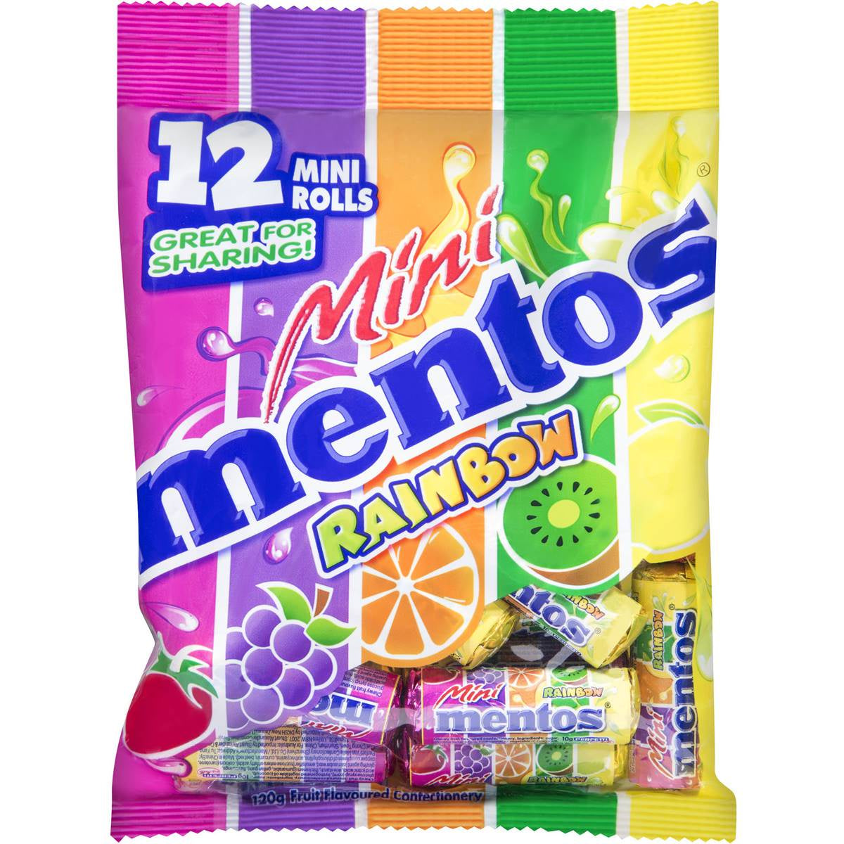 Mentos Mini Rainbow 12pk 120g