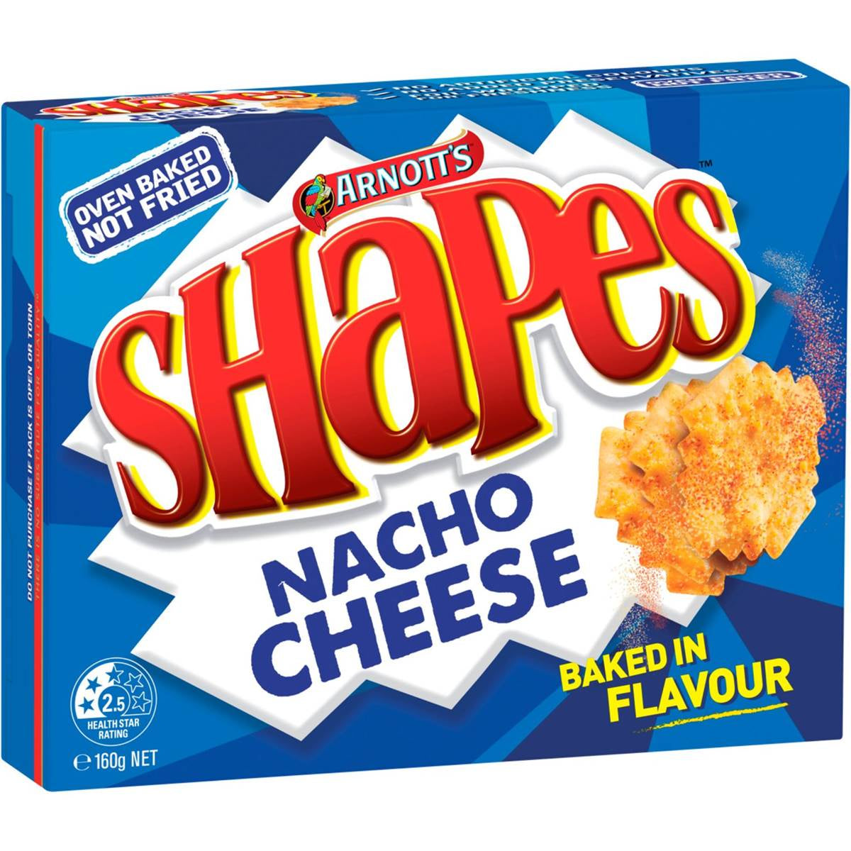 Arnott's Shapes Biscuits Nacho Cheese 160g