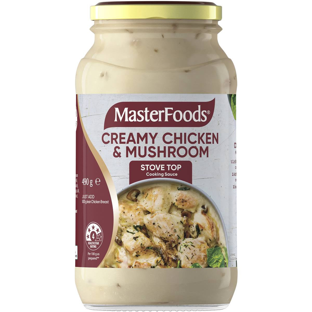 Masterfoods Cooking Sauce Creamy Chicken Mushroom 490g