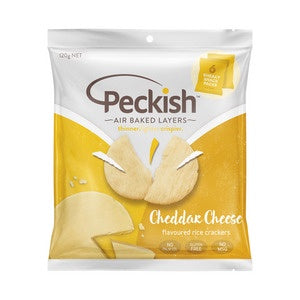 Peckish Rice Cracker Cheddar Cheese 6pk 120g