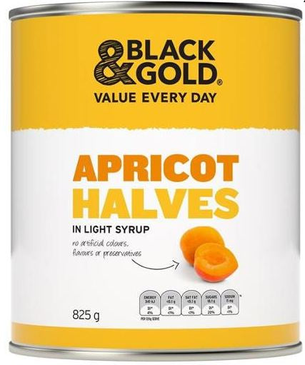 Black & Gold Apricot Halves 825g