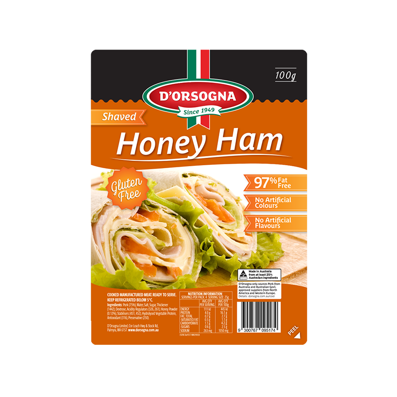 D'Orsogna Shaved Honey Ham 100g